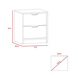 Mesa de Noche Basilea Macadamia 41x48cm con Dos Cajones - Mesas de Noche | Bylmo