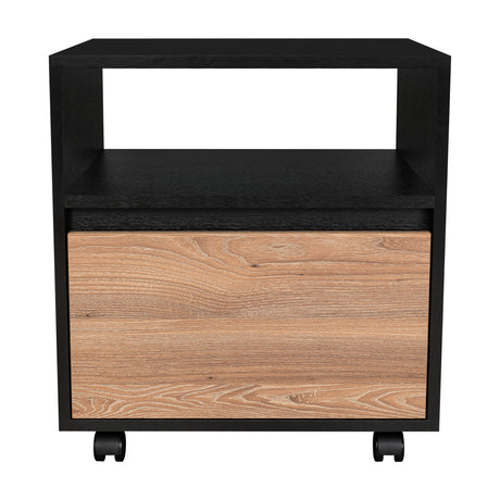 Mesa de Noche Austin Wengue 48x52cm con Un Cajón - Mesas de Noche | Bylmo