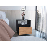 Mesa de Noche Austin Wengue 48x52cm con Un Cajón - Mesas de Noche | Bylmo