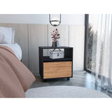 Mesa de Noche Austin Wengue 48x52cm con Un Cajón - Mesas de Noche | Bylmo