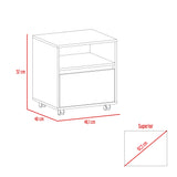 Mesa de Noche Austin Wengue 48x52cm con Un Cajón - Mesas de Noche | Bylmo
