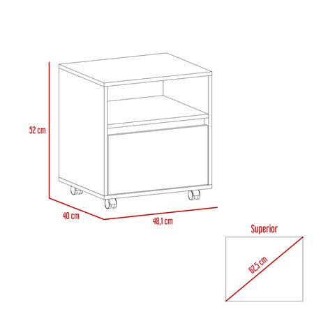 Mesa de Noche Austin Wengue 48x52cm con Un Cajón - Mesas de Noche | Bylmo