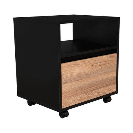 Mesa de Noche Austin Wengue 48x52cm con Un Cajón - Mesas de Noche | Bylmo