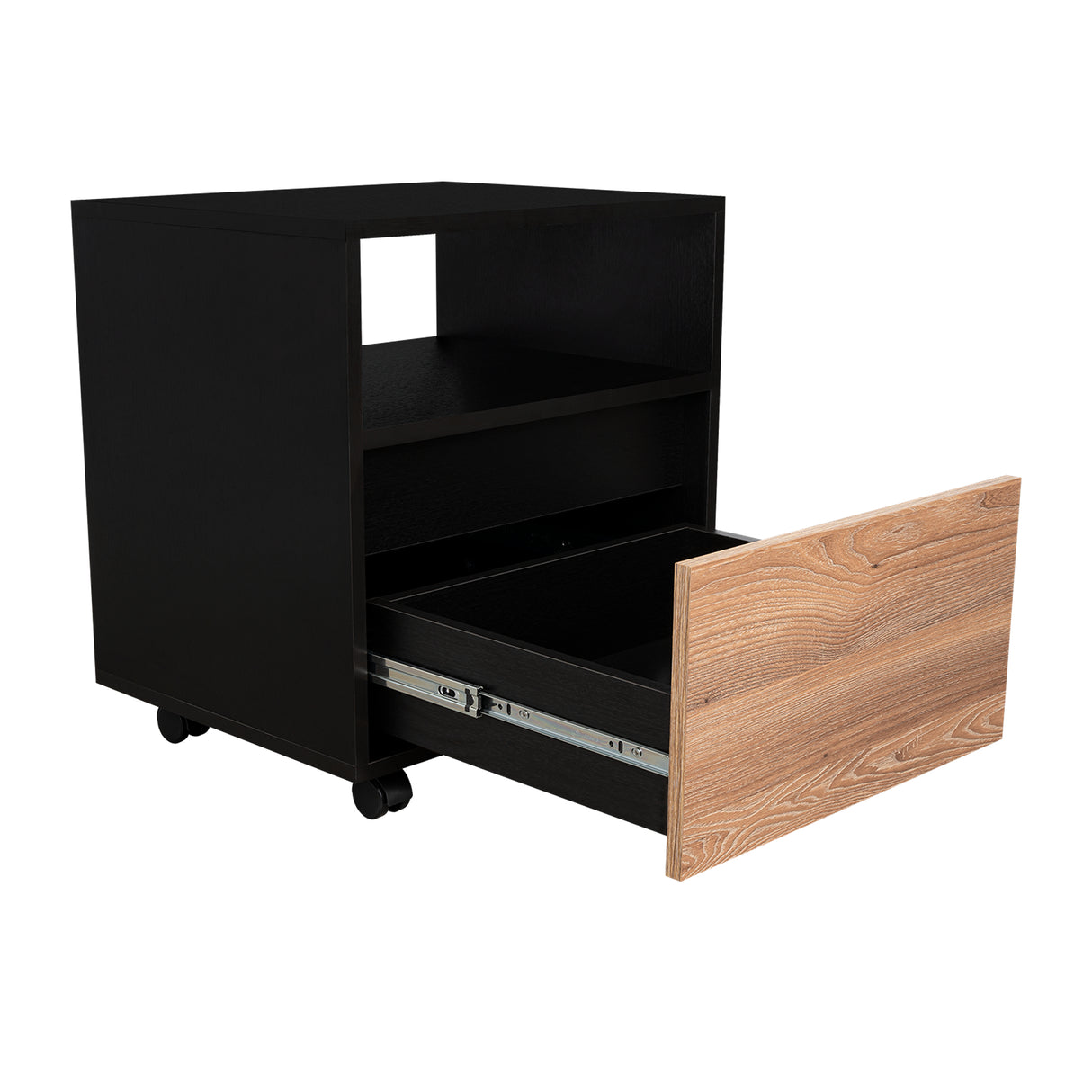 Mesa de Noche Austin Wengue 48x52cm con Un Cajón - Mesas de Noche | Bylmo