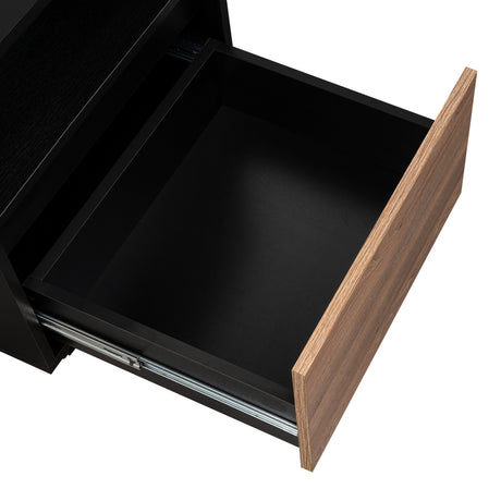 Mesa de Noche Austin Wengue 48x52cm con Un Cajón - Mesas de Noche | Bylmo