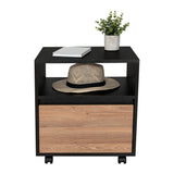 Mesa de Noche Austin Wengue 48x52cm con Un Cajón - Mesas de Noche | Bylmo