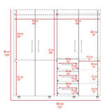 Closet Harlem Bellota 181x184cm con Tres Cajones - Closets | Bylmo
