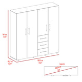Closet Harlem Bellota 181x184cm con Tres Cajones - Closets | Bylmo