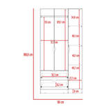 Closet Basilea Macadamia 90x180cm con Dos Cajones - Closets | Bylmo