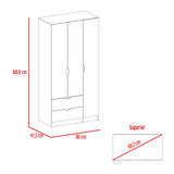 Closet Basilea Macadamia 90x180cm con Dos Cajones - Closets | Bylmo