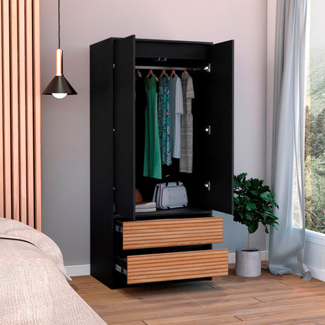 Closet Austin Wengue 80x180cm con Dos Cajones - Closets | Bylmo