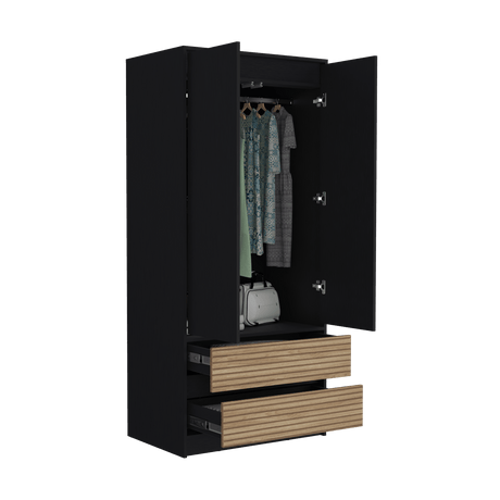 Closet Austin Wengue 80x180cm con Dos Cajones - Closets | Bylmo