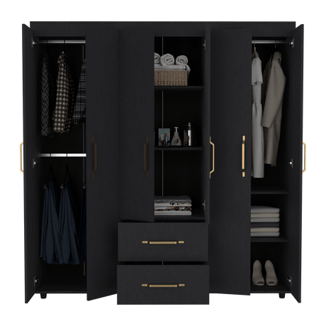Closet Bariloche Wengue 170.3x180cm con Dos Cajones - Closets | Bylmo