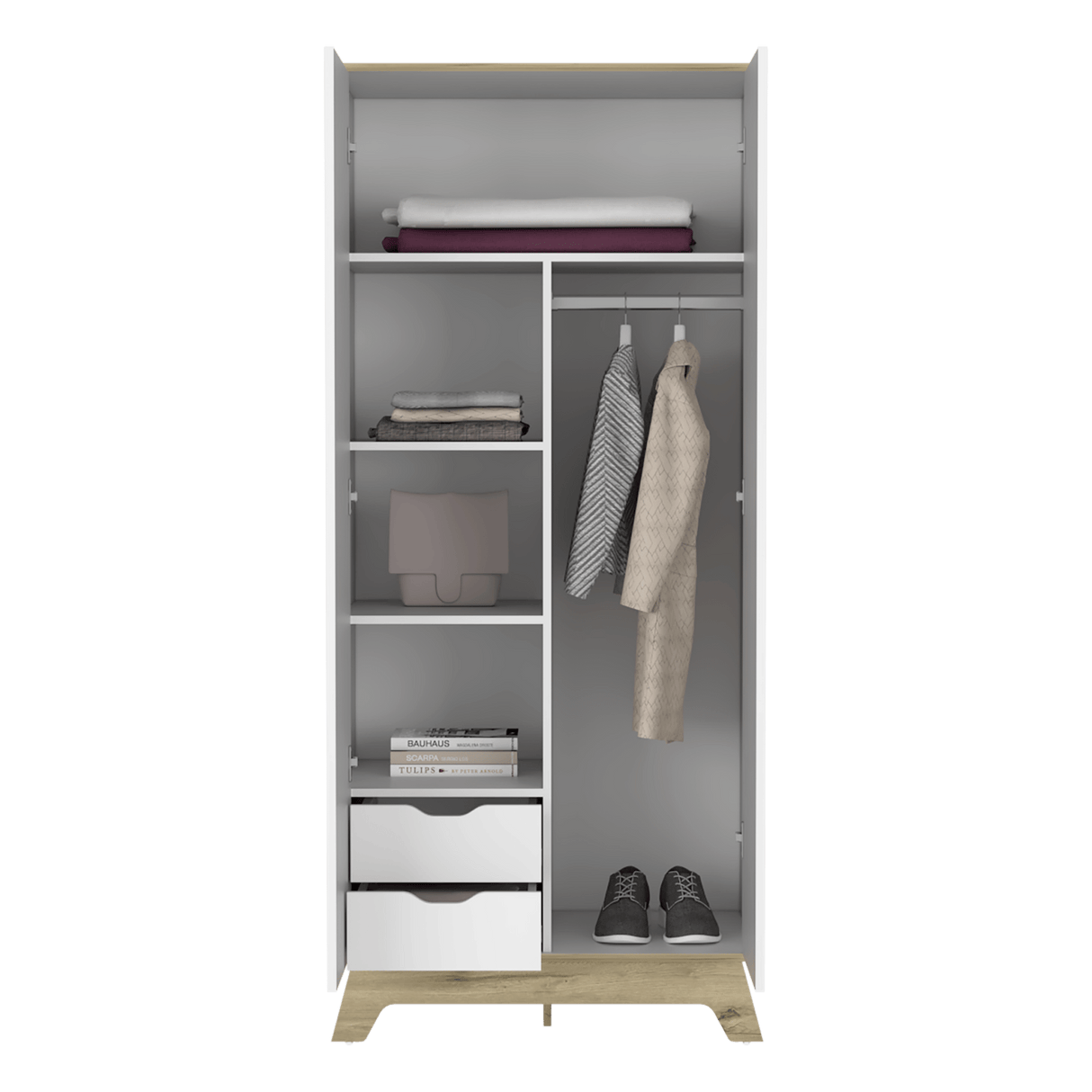 Closet Bi Color Duna 80x180.2cm con Dos Cajones - Closets | Bylmo