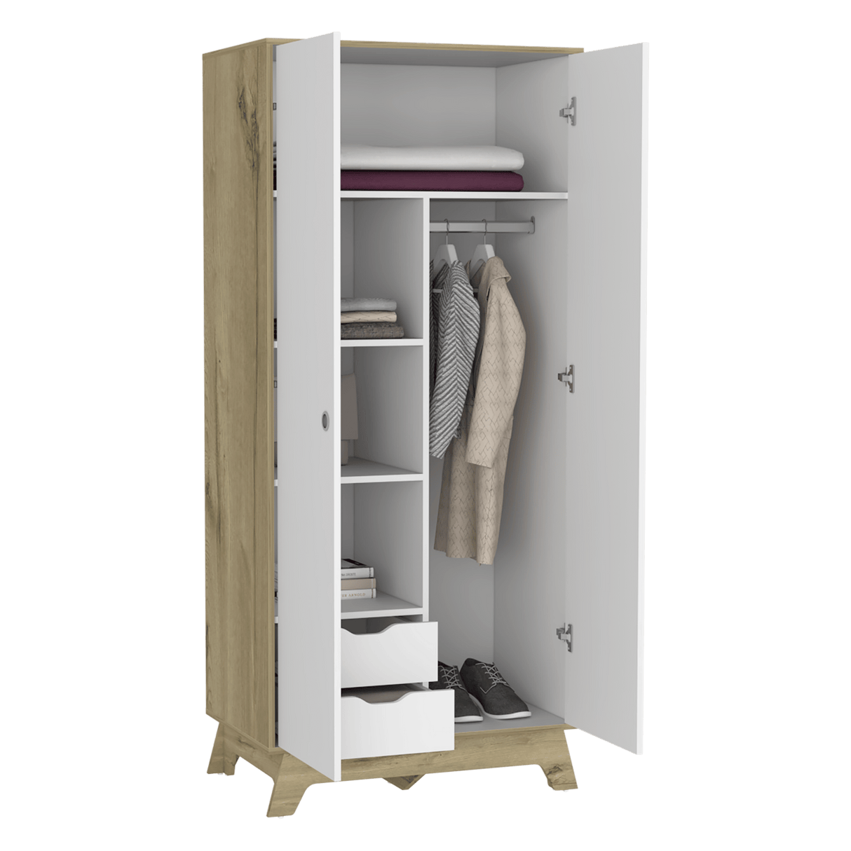 Closet Bi Color Duna 80x180.2cm con Dos Cajones - Closets | Bylmo