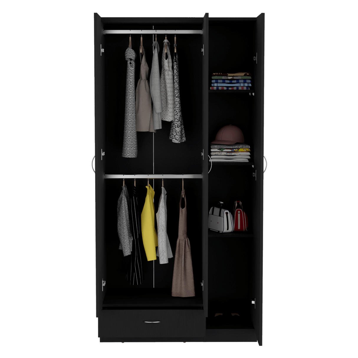 Closet Zeta Wengue 90x184.6cm con Un Cajón - Closets | Bylmo