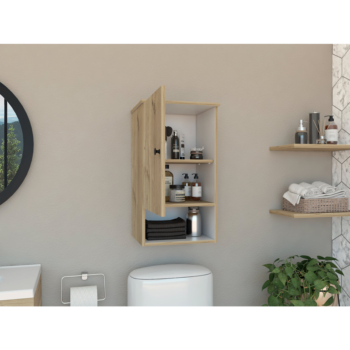 Gabinete de Baño Bi Color Duna 41.2x72.6cm con Entrepaños y Puerta - Gabinetes de Baño | Bylmo