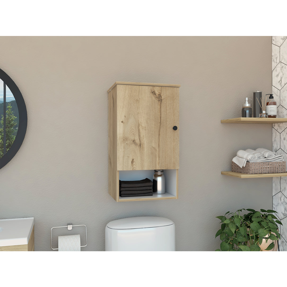 Gabinete de Baño Bi Color Duna 41.2x72.6cm con Entrepaños y Puerta - Gabinetes de Baño | Bylmo