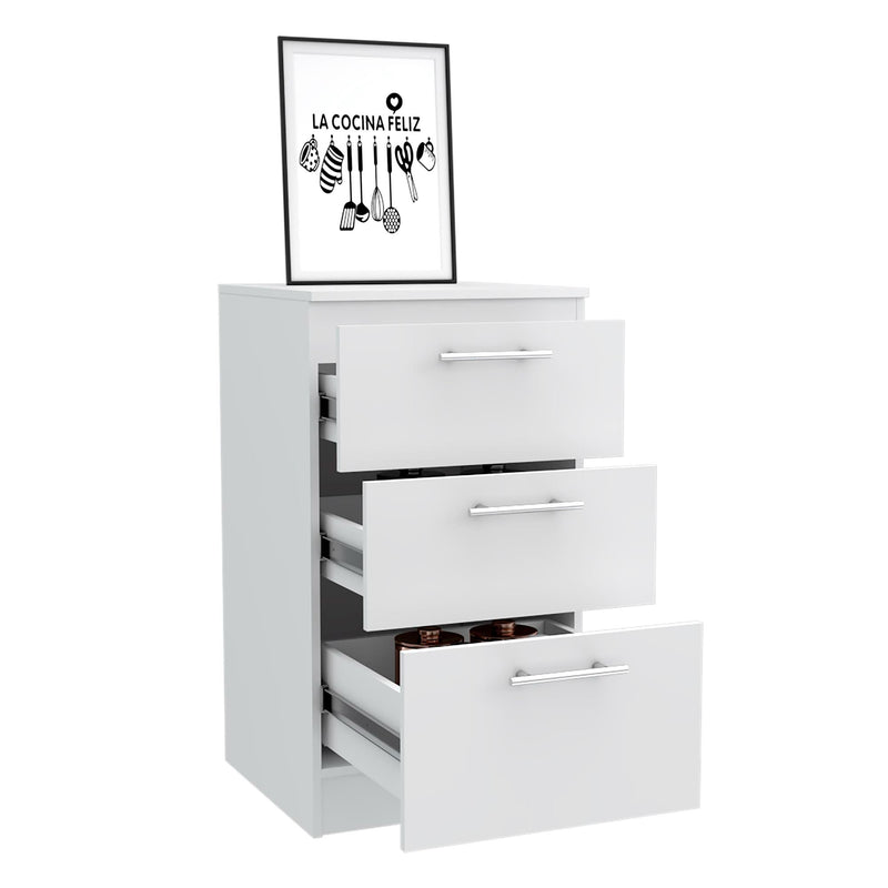 Archivador Home Office Blanco 50x90cm Con Tres Cajones