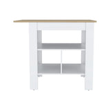 Isla de Cocina Macondo 103x90cm Blanco con Entrepaños - Barras y Muebles Auxiliares | Bylmo