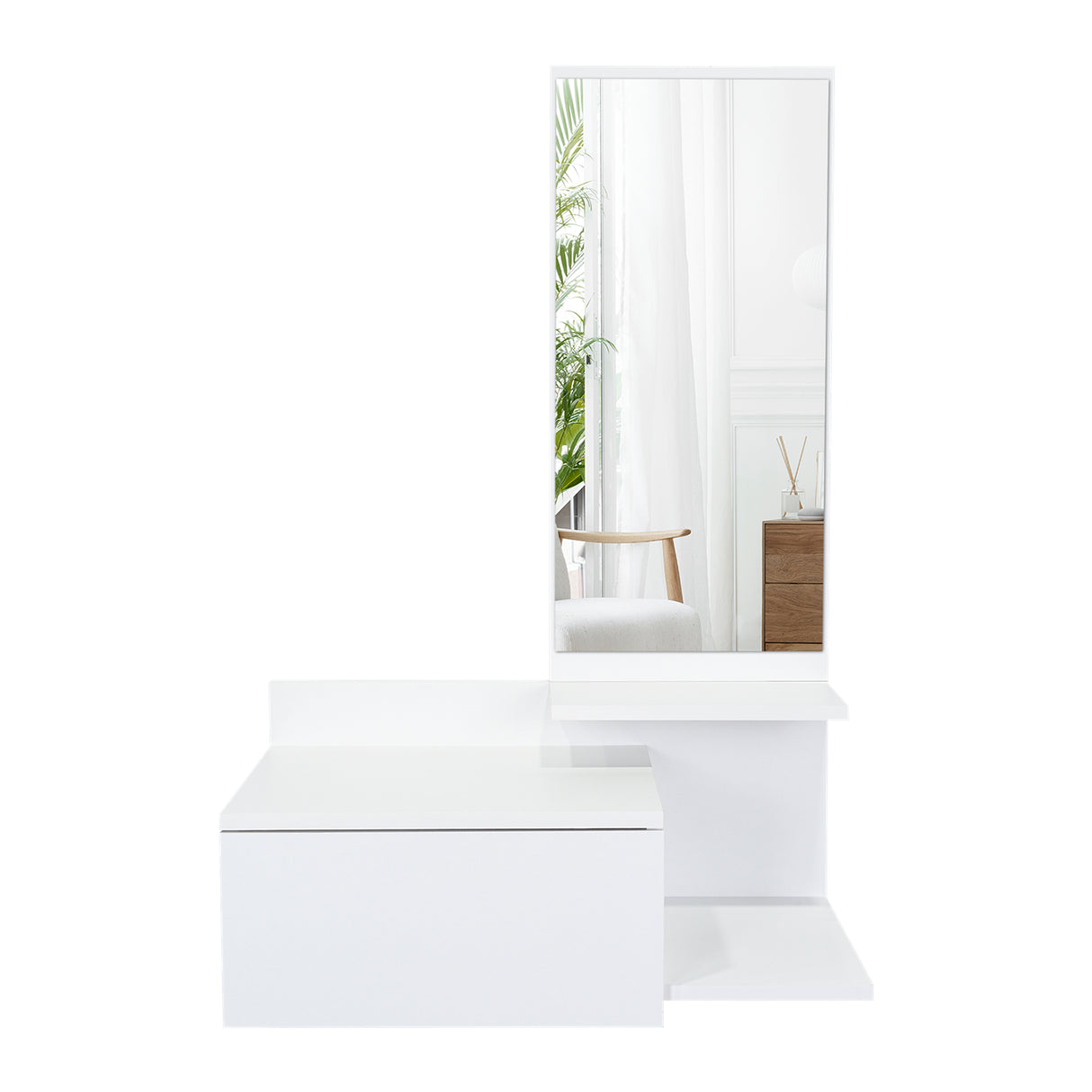 Recibidor Vienna Blanco 60.1x91.95cm con Espejo - Bifes y Arrimos | Bylmo
