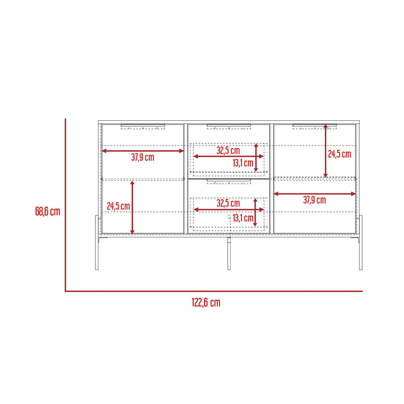 Bifera White Blanco 122.6x68.6xm Con Almacenamiento