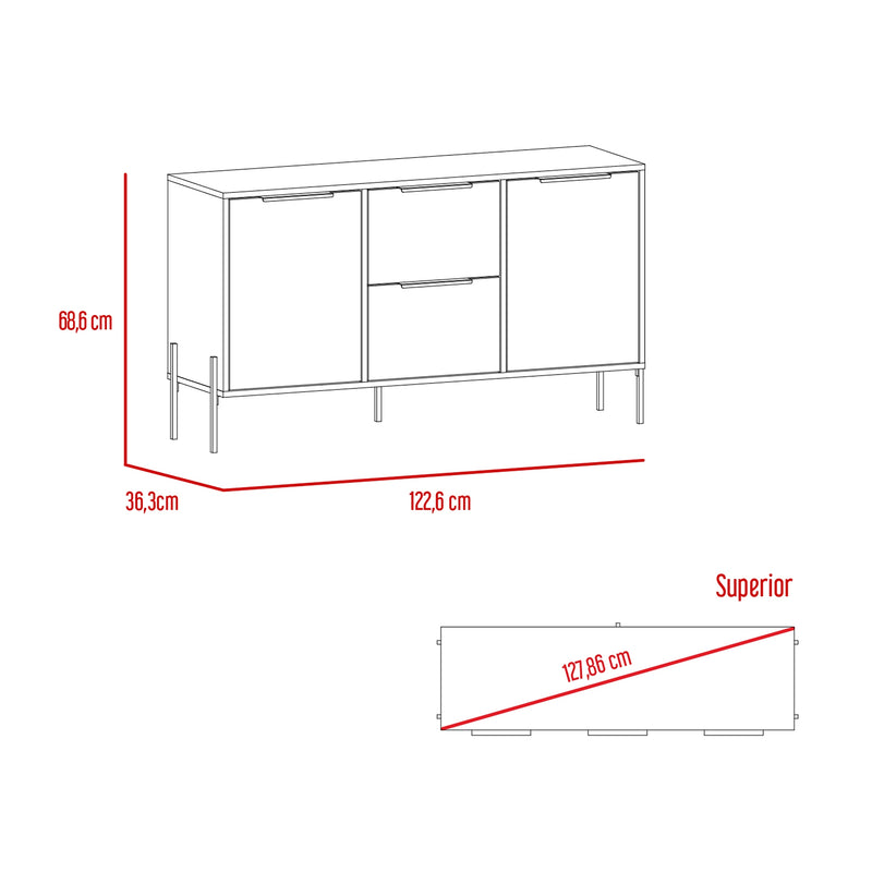 Bifera White Blanco 122.6x68.6xm Con Almacenamiento