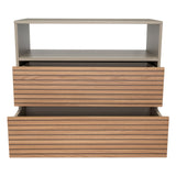 Cajonera Funes Taupe 80x80cm con Dos Cajones - Cajoneras y Comodas | Bylmo