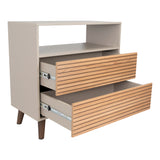 Cajonera Funes Taupe 80x80cm con Dos Cajones - Cajoneras y Comodas | Bylmo