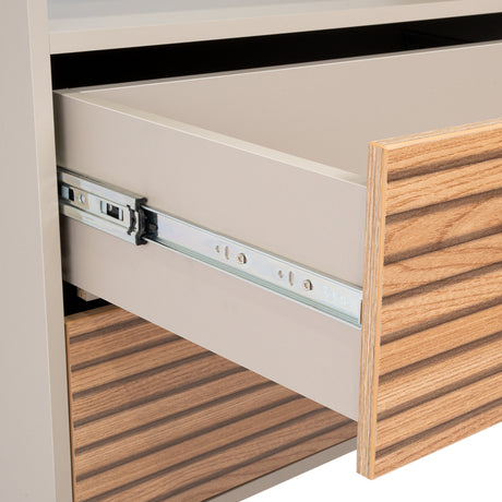 Cajonera Funes Taupe 80x80cm con Dos Cajones - Cajoneras y Comodas | Bylmo