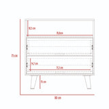 Cajonera Funes Taupe 80x80cm con Dos Cajones - Cajoneras y Comodas | Bylmo