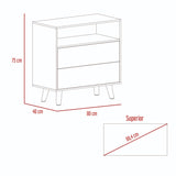 Cajonera Funes Taupe 80x80cm con Dos Cajones - Cajoneras y Comodas | Bylmo