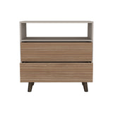 Cajonera Funes Taupe 80x80cm con Dos Cajones - Cajoneras y Comodas | Bylmo