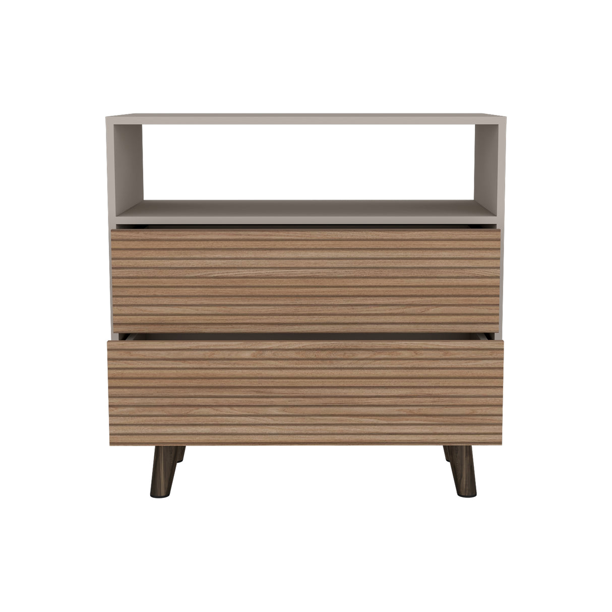 Cajonera Funes Taupe 80x80cm con Dos Cajones - Cajoneras y Comodas | Bylmo