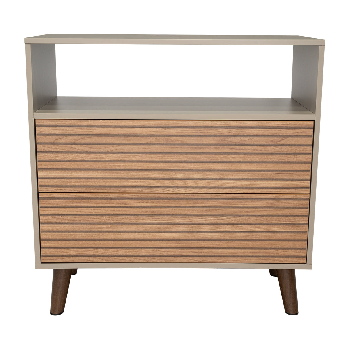 Cajonera Funes Taupe 80x80cm con Dos Cajones - Cajoneras y Comodas | Bylmo