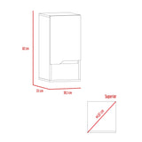 Gabinete de Baño Laurent Plomo 30x62cm Flotante con Una puerta y Entrepaños. - Gabinetes de Baño | Bylmo