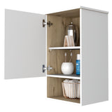 Gabinete de Baño Bi Color Blanco 41.2x72.6cm Flotante con Una Puerta y Entrepaños - Gabinetes de Baño | Bylmo