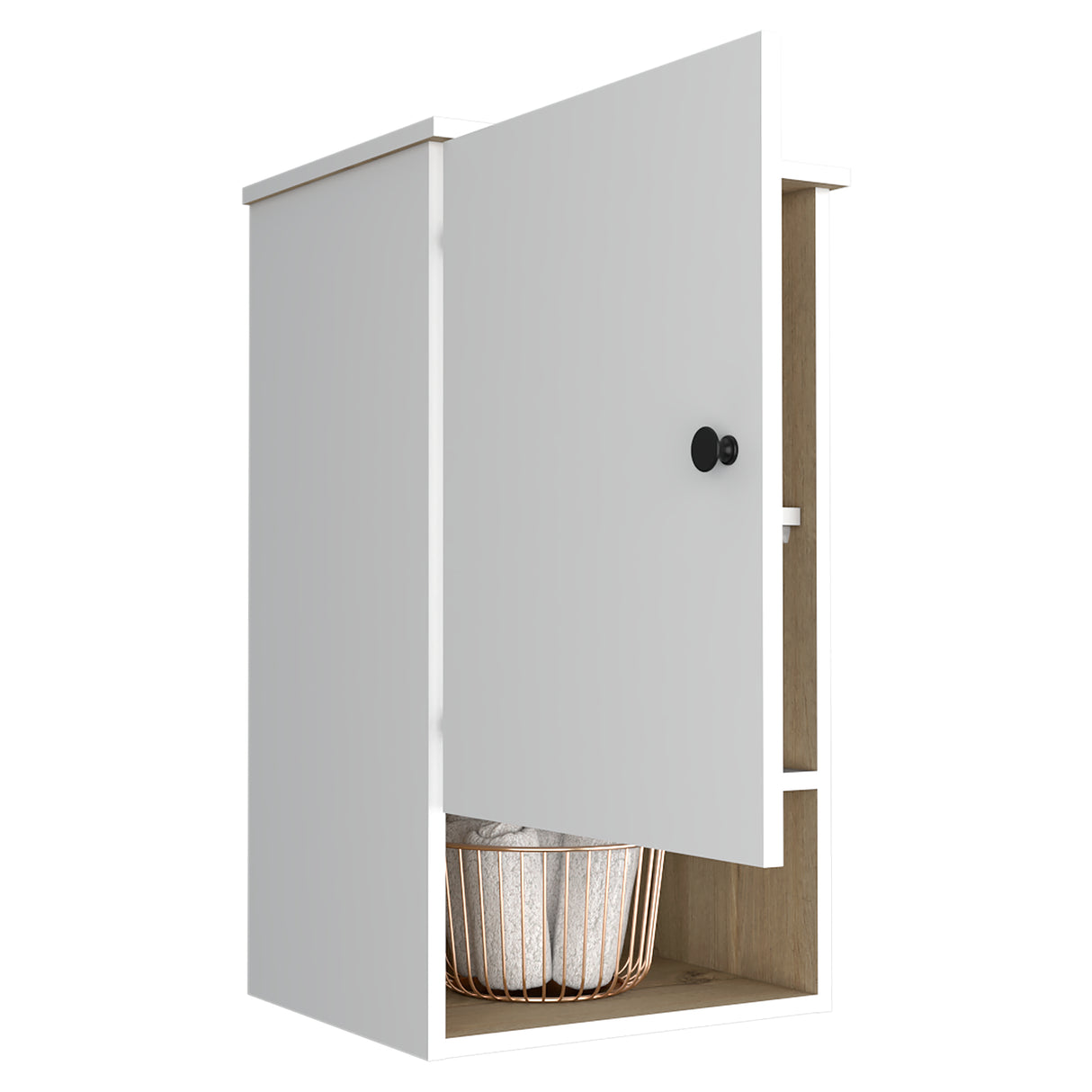 Gabinete de Baño Bi Color Blanco 41.2x72.6cm Flotante con Una Puerta y Entrepaños - Gabinetes de Baño | Bylmo