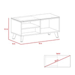 Mesa De Centro Natura Macadamia 90x42.6cm Con Compartimiento