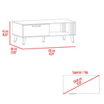 Mesa De Centro Vance Capri 120x43cm Con Compartimiento