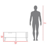 Mesa De Centro Vance Capri 120x43cm Con Compartimiento