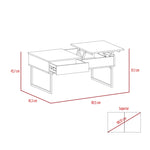 Mesa De Centro Five G Coñac 101.5x45.7cm Extensible Con Compartimentos