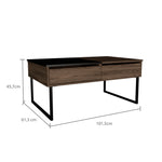 Mesa De Centro Five G Coñac 101.5x45.7cm Extensible Con Compartimentos