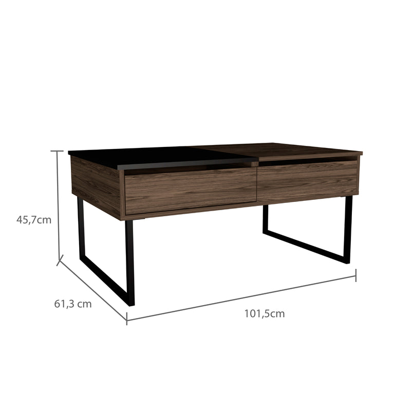 Mesa De Centro Five G Coñac 101.5x45.7cm Extensible Con Compartimentos