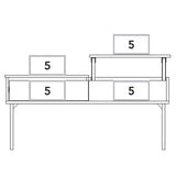 Mesa de Centro Five G Coñac 101.5x45.7cm Extensible con Compartimentos - Mesas de Centro | Bylmo