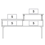 Mesa De Centro Five G Coñac 101.5x45.7cm Extensible Con Compartimentos