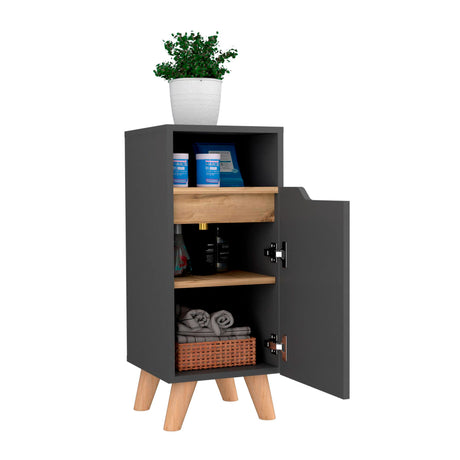 Mueble para Baño Laurent 30x72cm Plomo con Patas y Entrepaños - Muebles para Baño | Bylmo