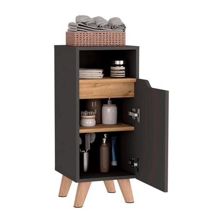 Mueble para Baño Laurent 30x72cm Plomo con Patas y Entrepaños - Muebles para Baño | Bylmo