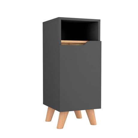 Mueble para Baño Laurent 30x72cm Plomo con Patas y Entrepaños - Muebles para Baño | Bylmo