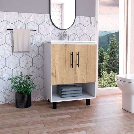 Mueble para Baño Bi Color Blanco Nevado 60.6x83.9cm con Lavamanos Praia 45 - Muebles para Lavamanos | Bylmo